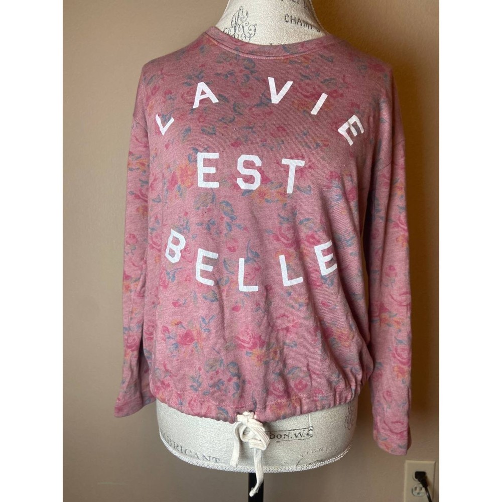 SUNDRY La Vie Est Belle Long Sleeve Top Size 1